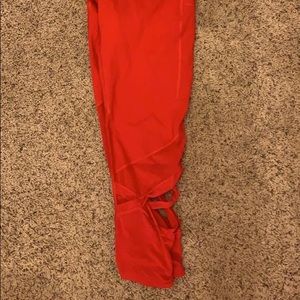 Red leggings